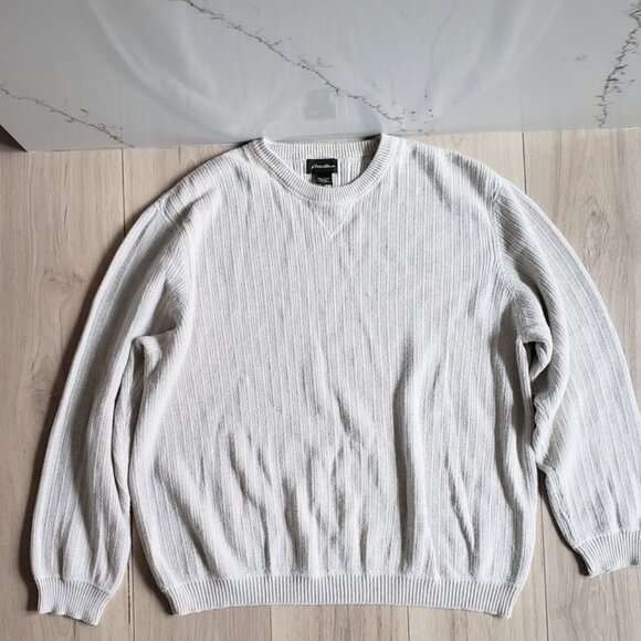 Eddie Bauer Sweater Bundle Women’s XL | Off White + Taupe Knit Crewnecks - Picture 4 of 7